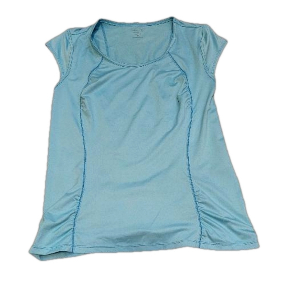 Athleta cap sleeves size medium small  pocket in the back teal color - Picture 3 of 11